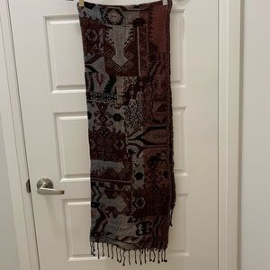 Wilfred fringe detailed wool scarf